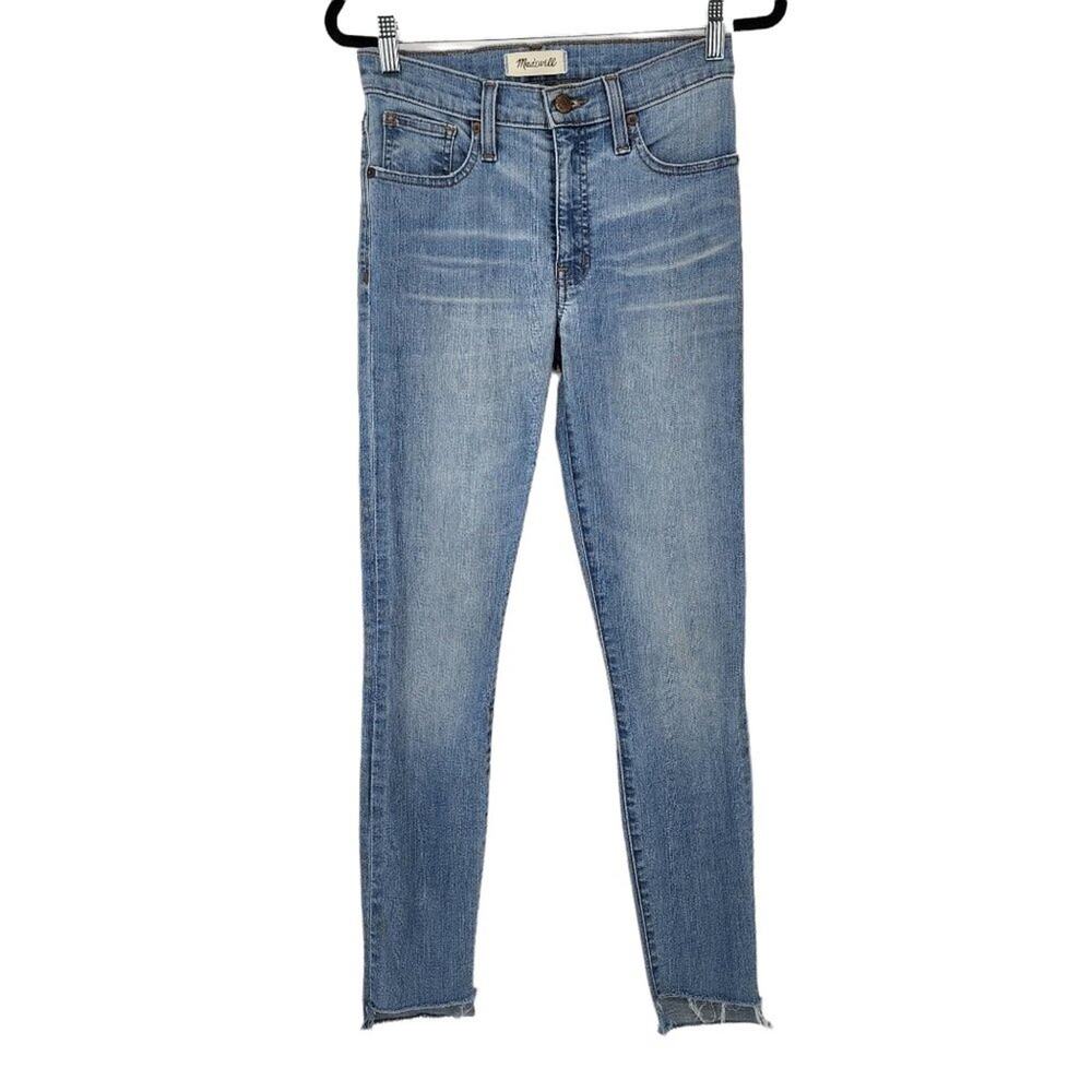 Madewell Raw Hem 9” High Rise Skinny Raw Step Light Wash Jeans Size 25
